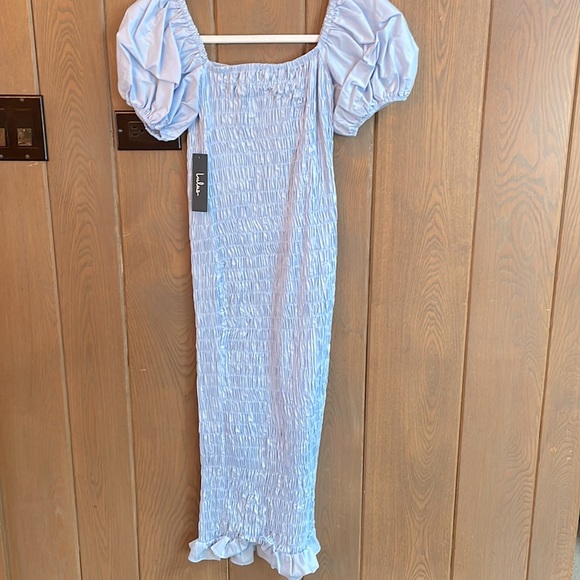 Lulus Rouched Midi Dress - Picture 7 of 8